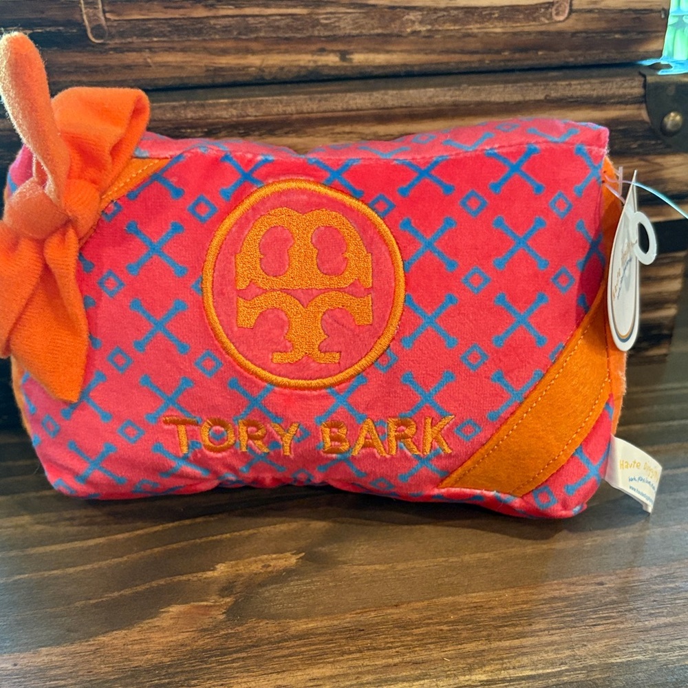 Tory Bark Pink and Orange Patterned Pouch